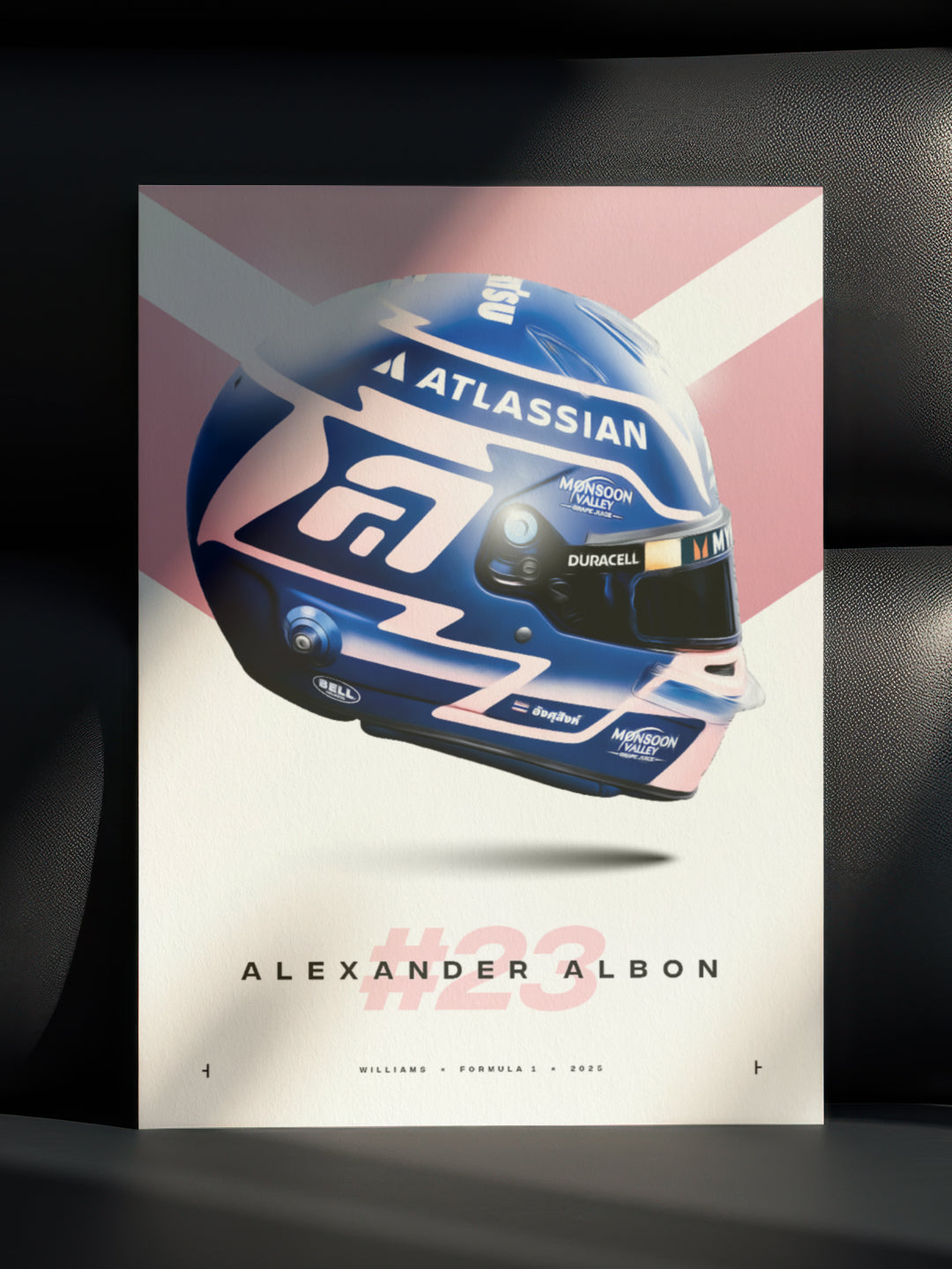 Alexander Albon 2025 Helmet, Formula 1 Print