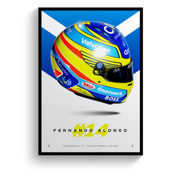 Fernando Alonso 2024 Helmet, Formula 1 Print