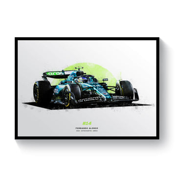 Fernando Alonso AMR24 Aston Martin, 2024 Formula 1 Car Print
