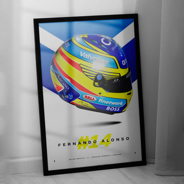 Fernando Alonso 2024 Helmet, Formula 1 Print