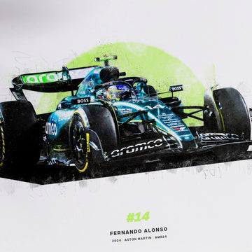 Fernando Alonso AMR24 Aston Martin, 2024 Formula 1 Car Print