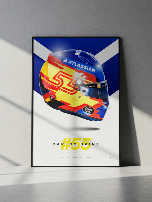 Carlos Sainz 2025 Helmet, Formula 1 Print