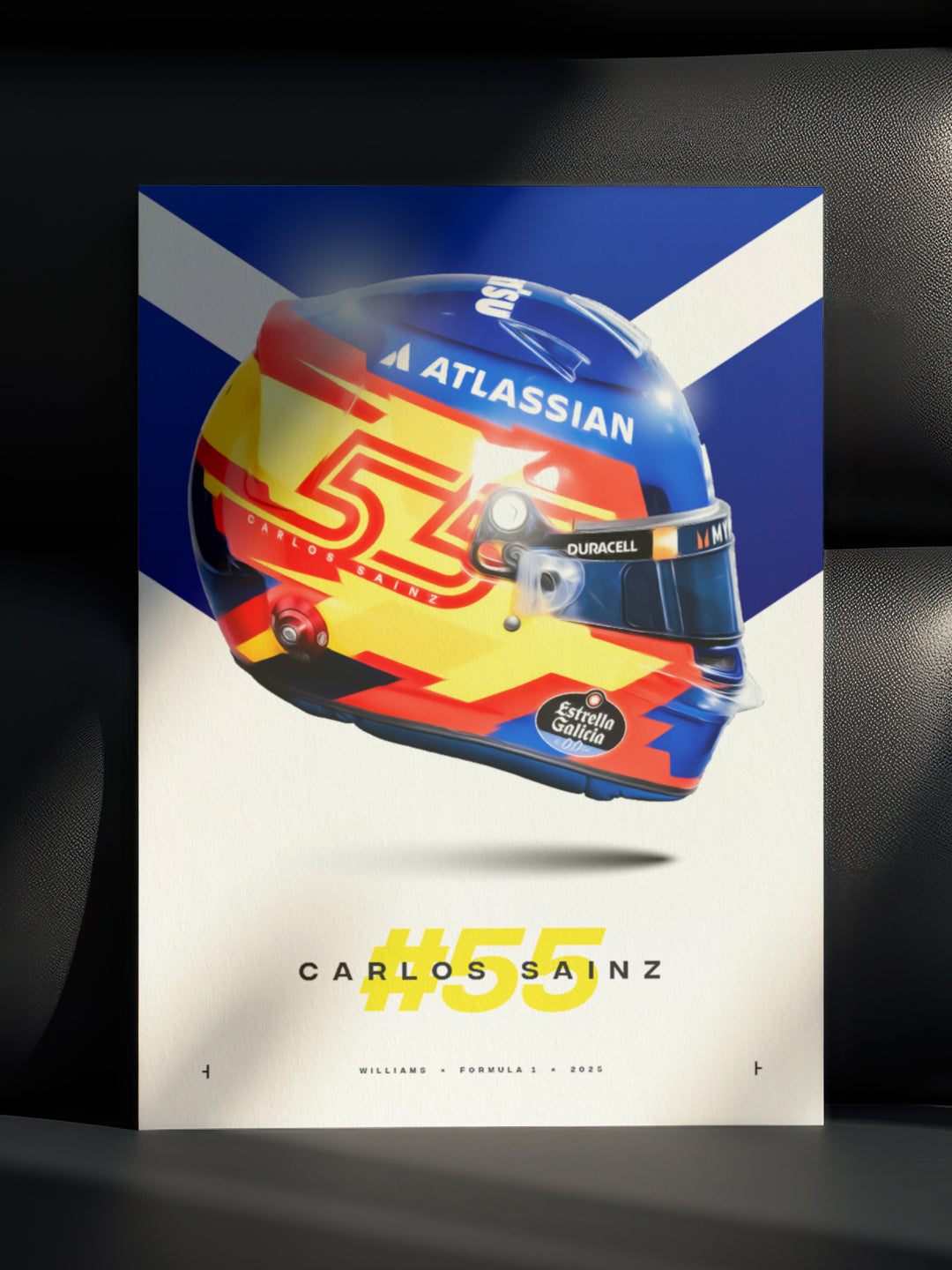 Carlos Sainz 2025 Helmet, Formula 1 Print