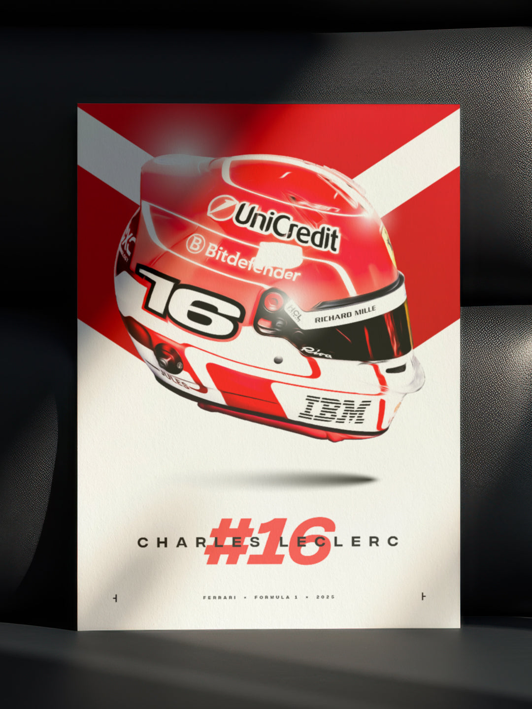 Charles Leclerc 2025 Helmet, Formula 1 Print