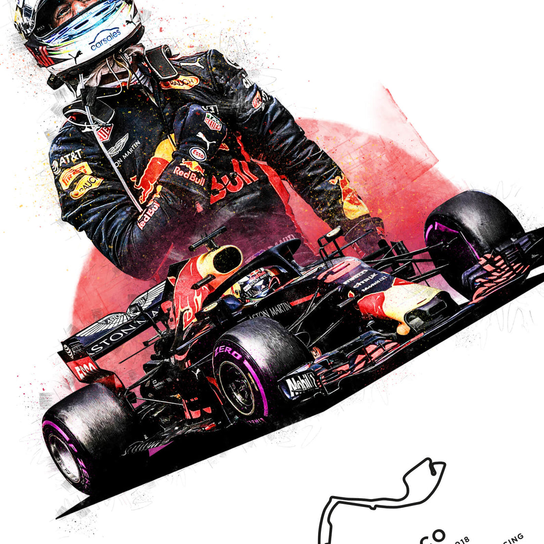 Limited Edition Daniel Ricciardo 2018 Monaco Grand Prix Formula 1 Print