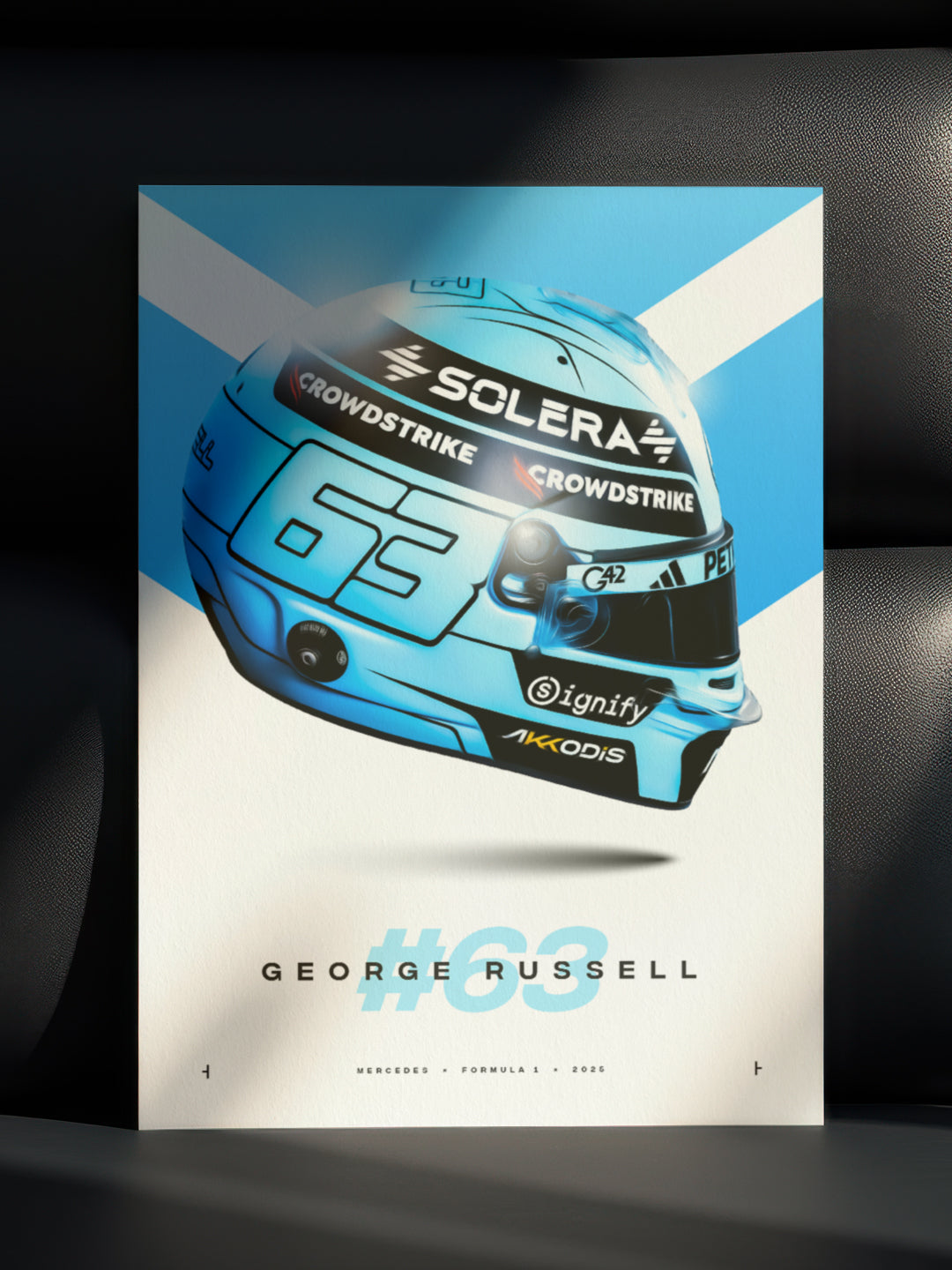 George Russell 2025 Helmet, Formula 1 Print