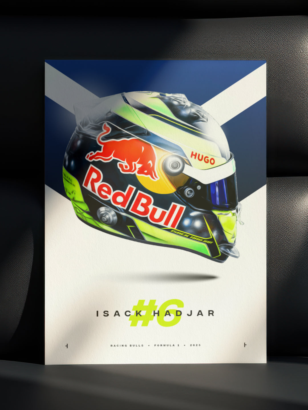 Isack Hadjar 2025 Helmet, Formula 1 Print