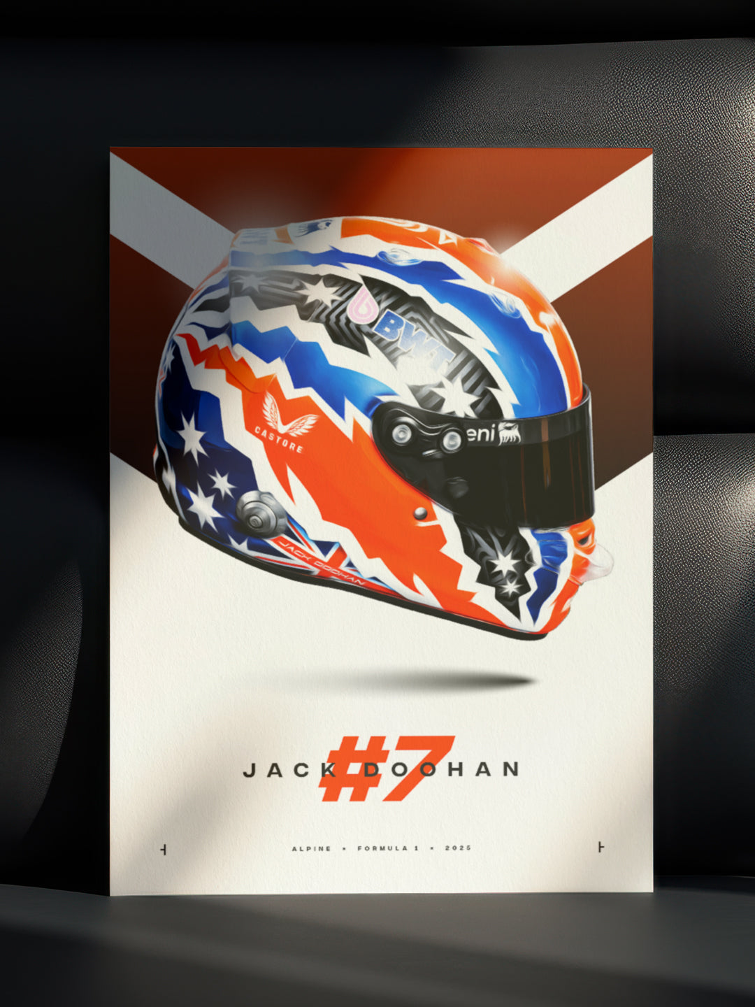 Jack Doohan 2025 Helmet, Formula 1 Print