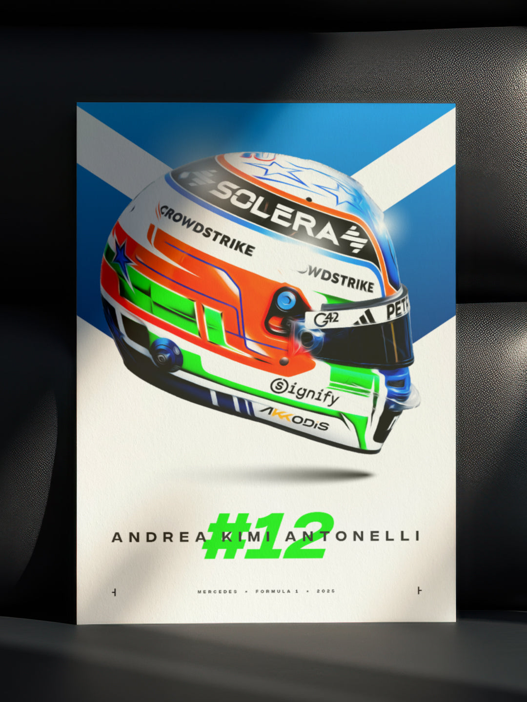 Andrea Kimi Antonelli 2025 Helmet, Formula 1 Print