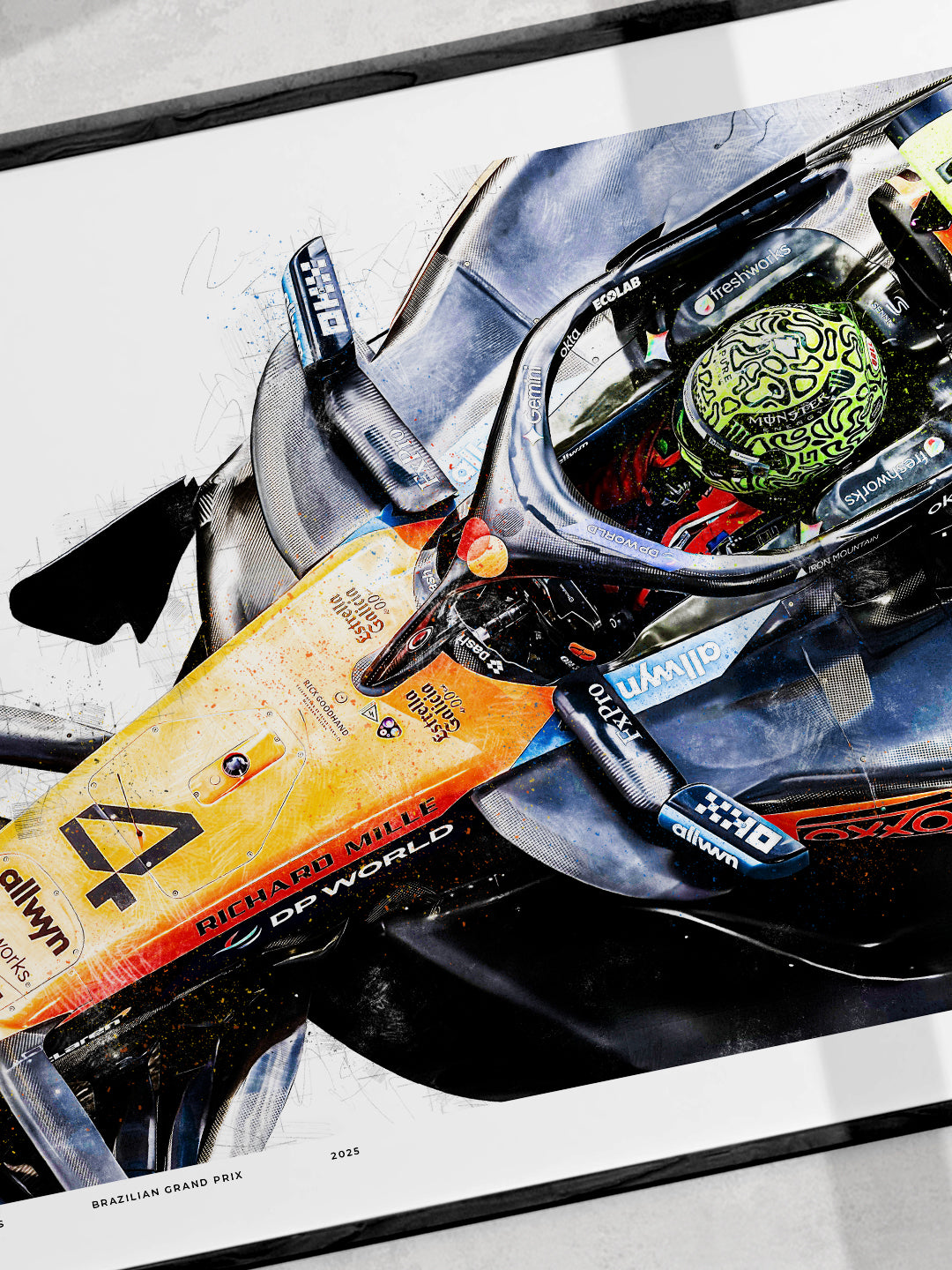 Lando Norris – Brazilian Grand Prix 2025 Formula 1 Art Print
