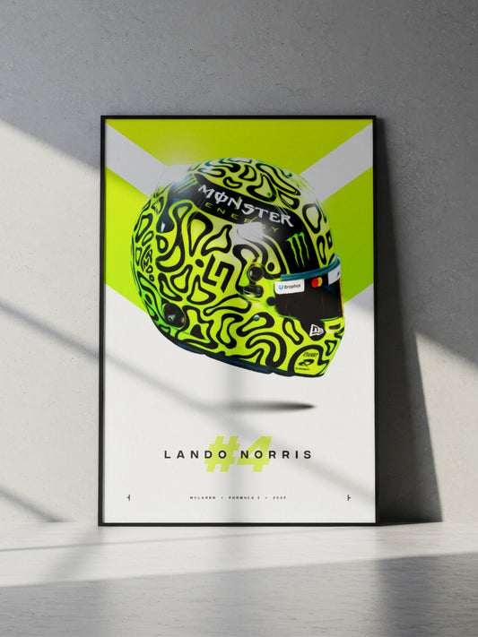 Lando Norris 2025 Helmet, Formula 1 Print