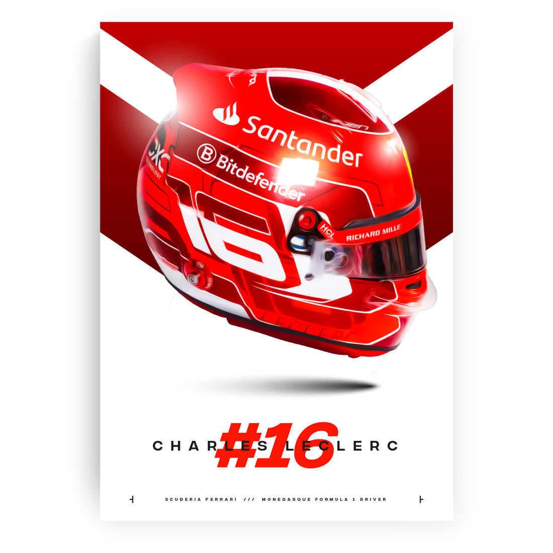 Charles Leclerc 2024 Helmet, Formula 1 Print