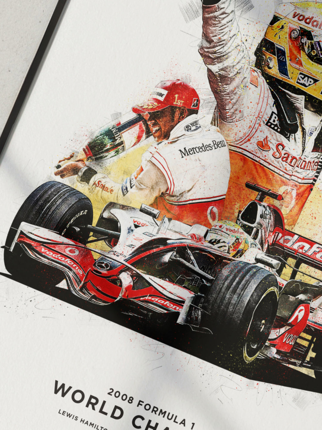 Limited Edition Lewis Hamilton, 2008 Formula 1 World Champion Print