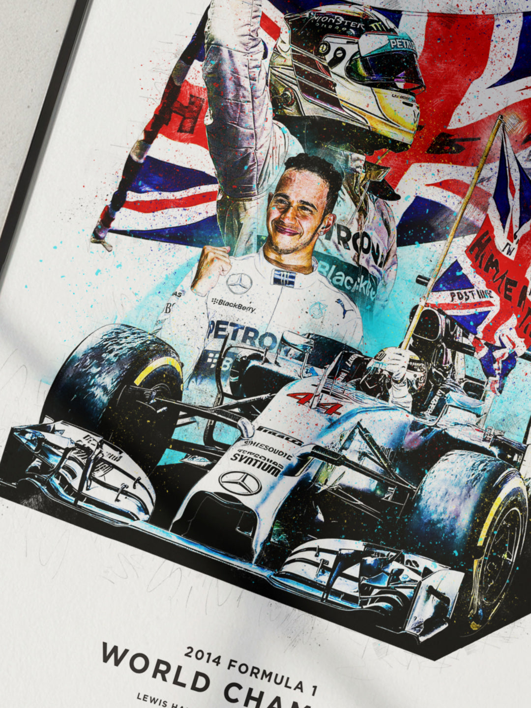 Limited Edition Lewis Hamilton, 2014 Formula 1 World Champion Print
