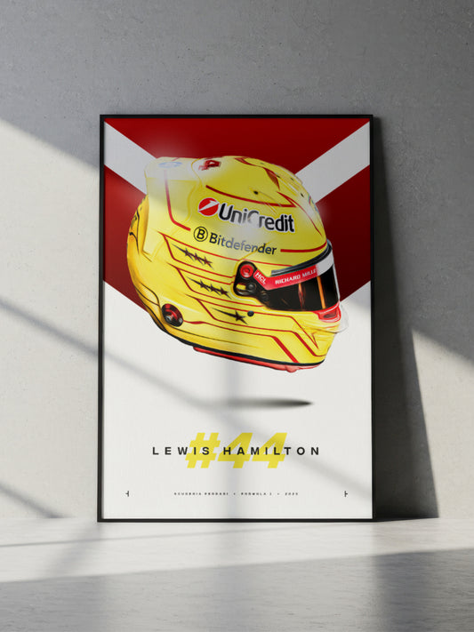 Lewis Hamilton 2025 Helmet, Formula 1 Print