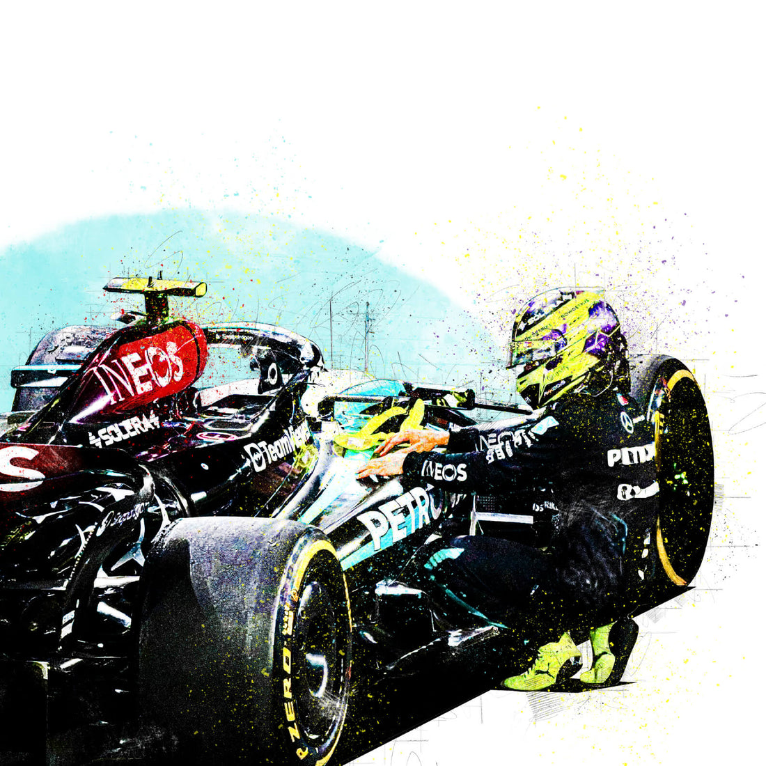 Lewis Hamilton x Mercedes, 2013 - 2024 - Formula 1 Print