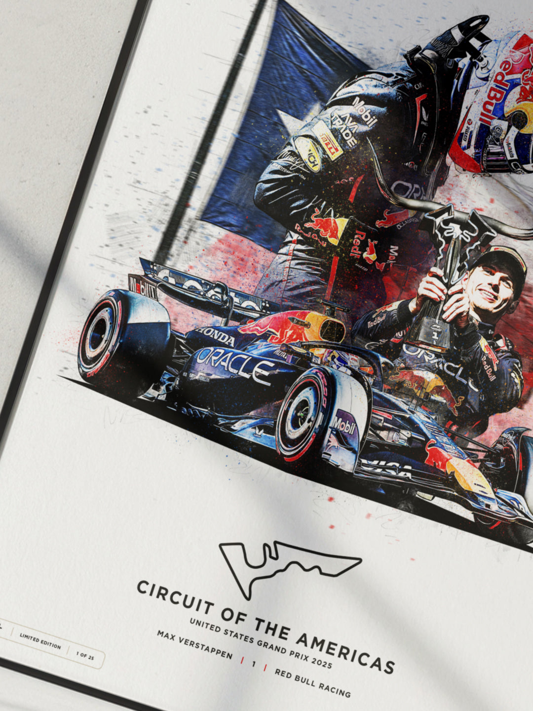 Limited Edition Max Verstappen United States GP 2025 Formula 1 Print