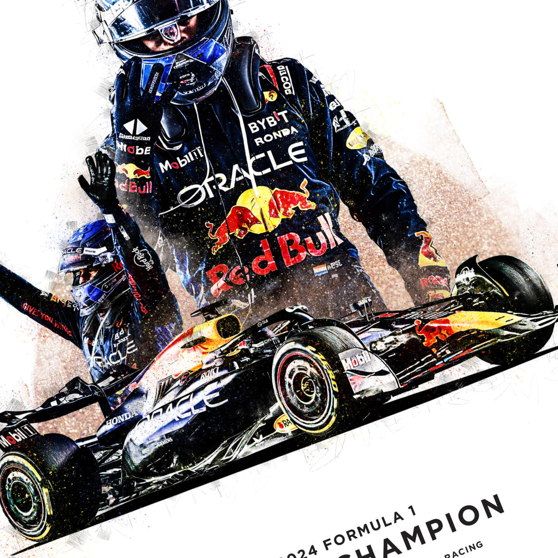 Limited Edition Max Verstappen 2024 Formula 1 World Champion Print