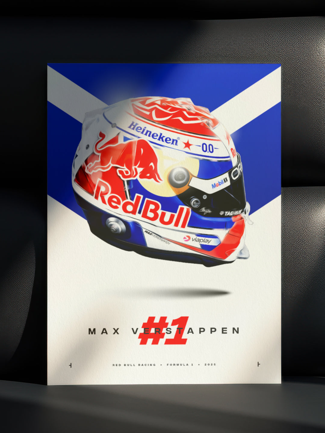 Max Verstappen 2025 Helmet, Formula 1 Print