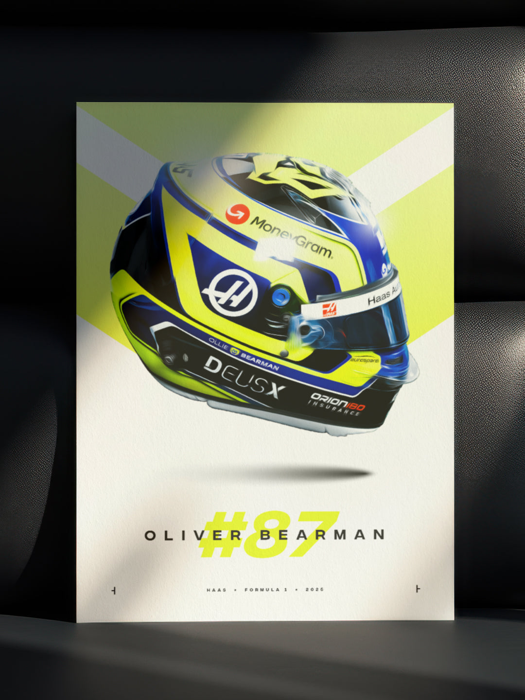 Oliver Bearman 2025 Helmet, Formula 1 Print