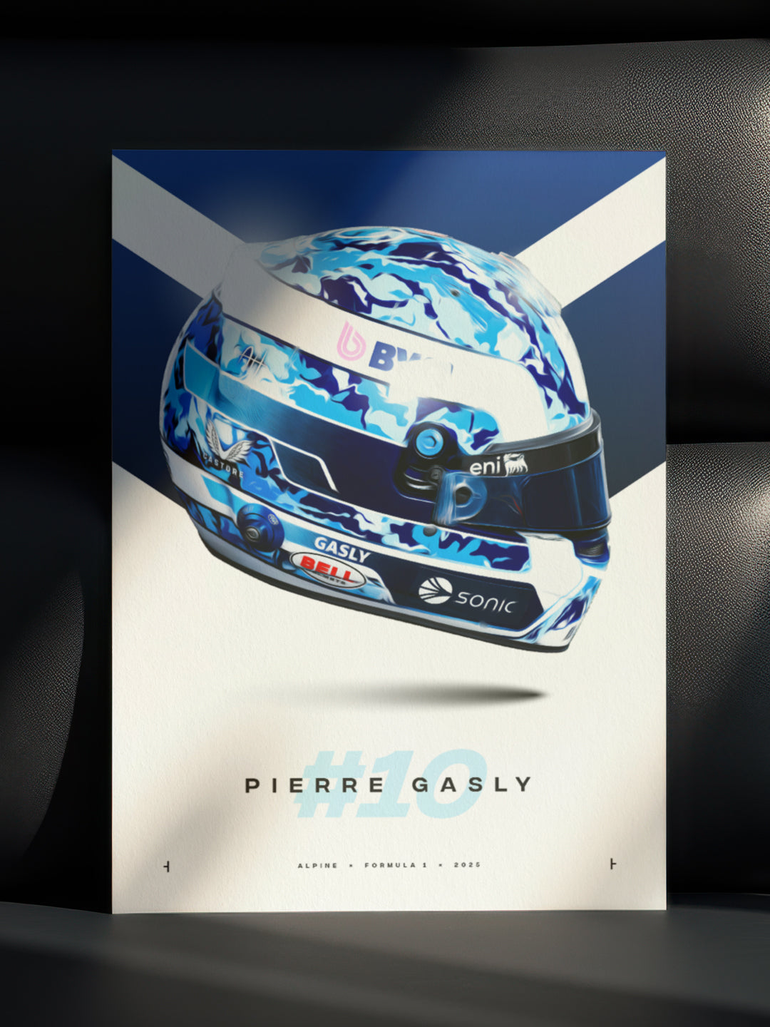 Pierre Gasly 2025 Helmet, Formula 1 Print