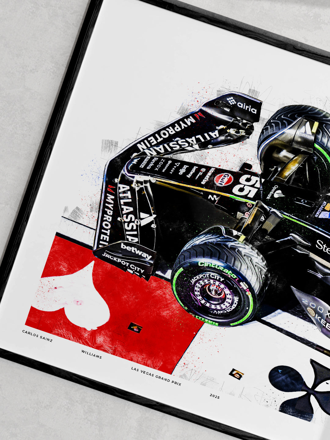 Carlos Sainz, Williams  – Las Vegas Grand Prix 2025 Formula 1 Art Print