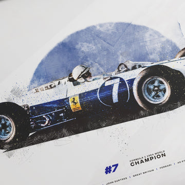 John Surtees Ferrari 158 F1, 1964 Formula 1 Car Print