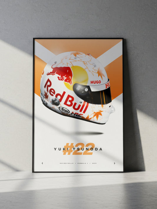 Yuki Tsunoda 2025 Helmet, Formula 1 Print