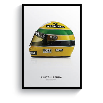 Ayrton Senna Print : 1990 Formula 1 Helmet
