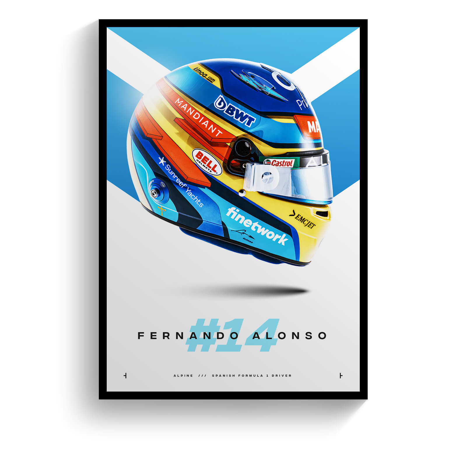 Fernando Alonso print in black frame