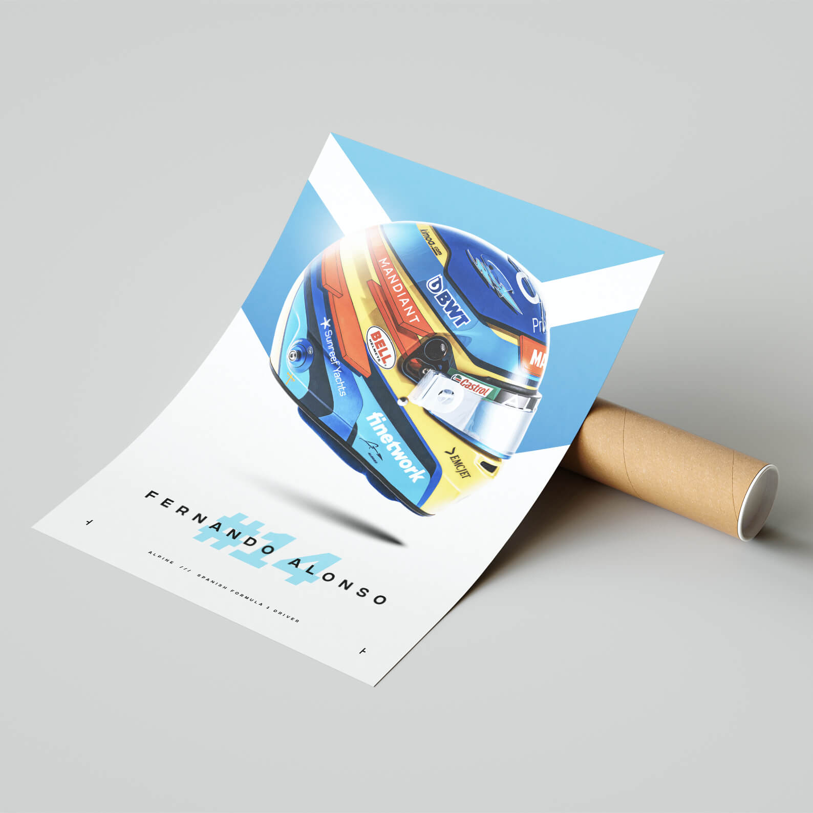 Fernando Alonso poster with mailing tube