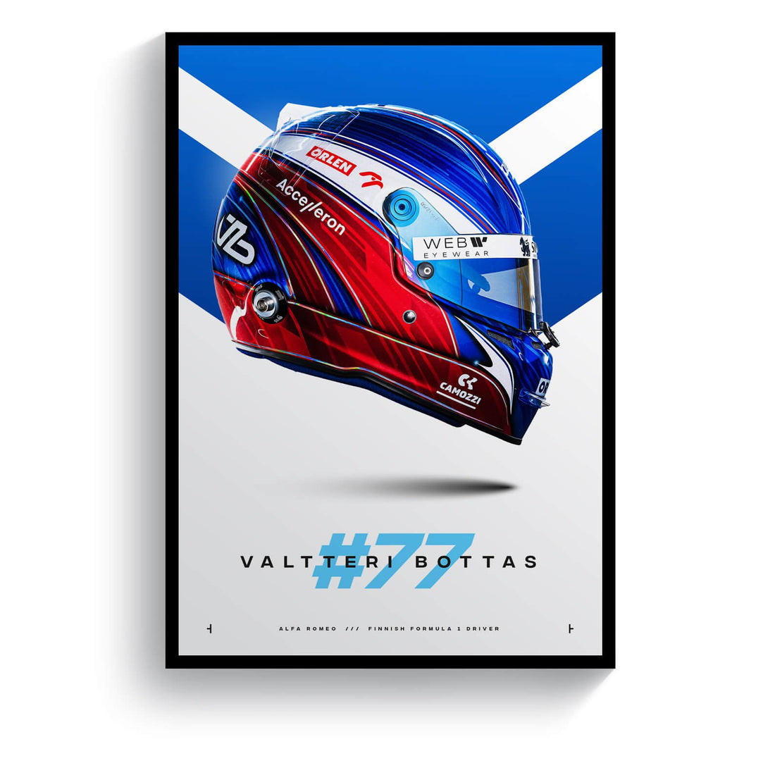 Valtteri Bottas print in black frame