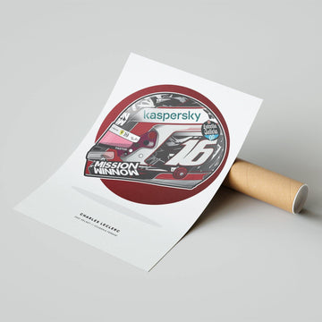 Charles Leclerc 2021 Formula 1 Helmet Print