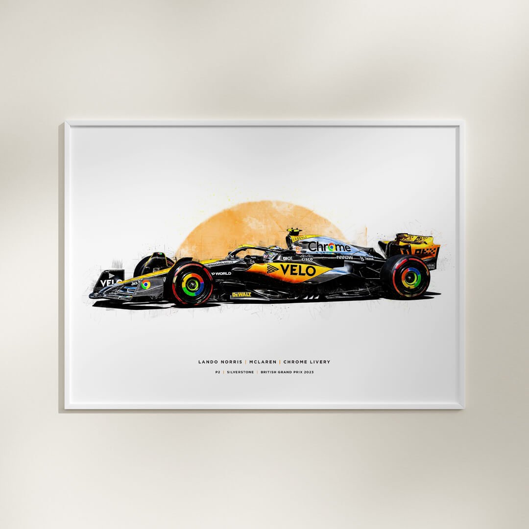 Lando Norris - McLaren Chrome Livery, British Grand Prix, 2023 Formula 1 Print