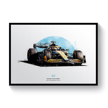 Daniel Ricciardo McLaren MCL36 2022 Formula 1 Car Print
