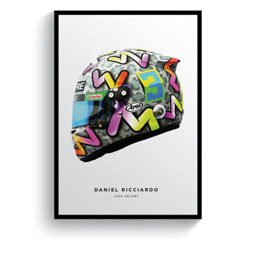 Daniel Ricciardo Formula 1 2020 Helmet (Left) Print