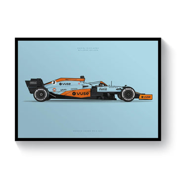 Daniel Ricciardo Monaco Edition McLaren MCL35M 2021 Formula 1 Car Print