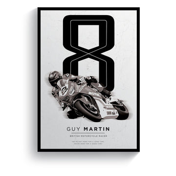 Guy Martin Isle of Man TT Rider (Black & White) Print