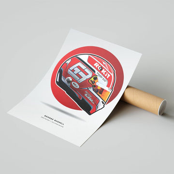 George Russell 2020 Formula 1 Helmet Print