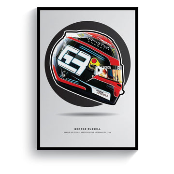 George Russell 2020 Mercedes Sakhir Grand Prix Formula 1 Helmet Print