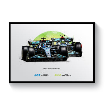 Mercedes 1-2 Brazilian Grand Prix | 2022 Formula 1 Art Print
