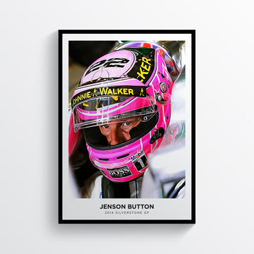 Jenson Button Formula One Silverstone 2014 'Pink for Papa' Print