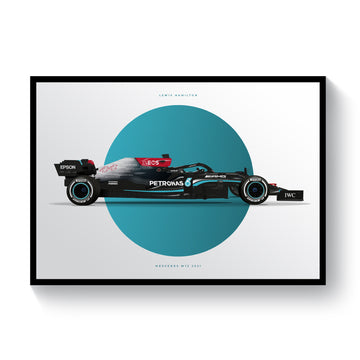 Lewis Hamilton Mercedes W12 2021 Formula 1 Car Print