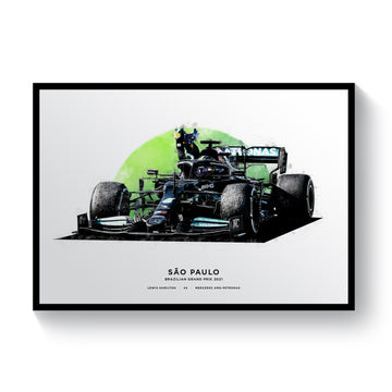 Lewis Hamilton Brazilian Grand Prix Print, Formula 1 2021