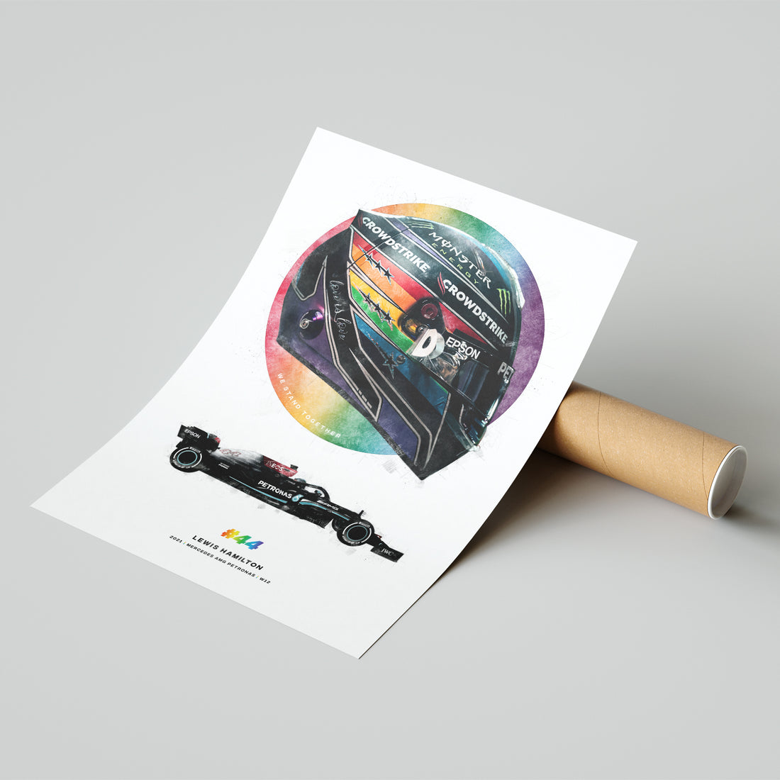 Lewis Hamilton Pride Helmet Mercedes | 2021 Formula 1 Print