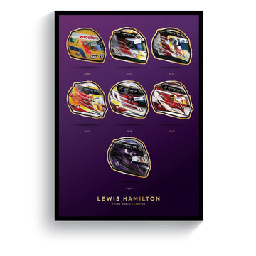 Lewis Hamilton 7 Time World Champion Formula 1 2020 Print (Purple)