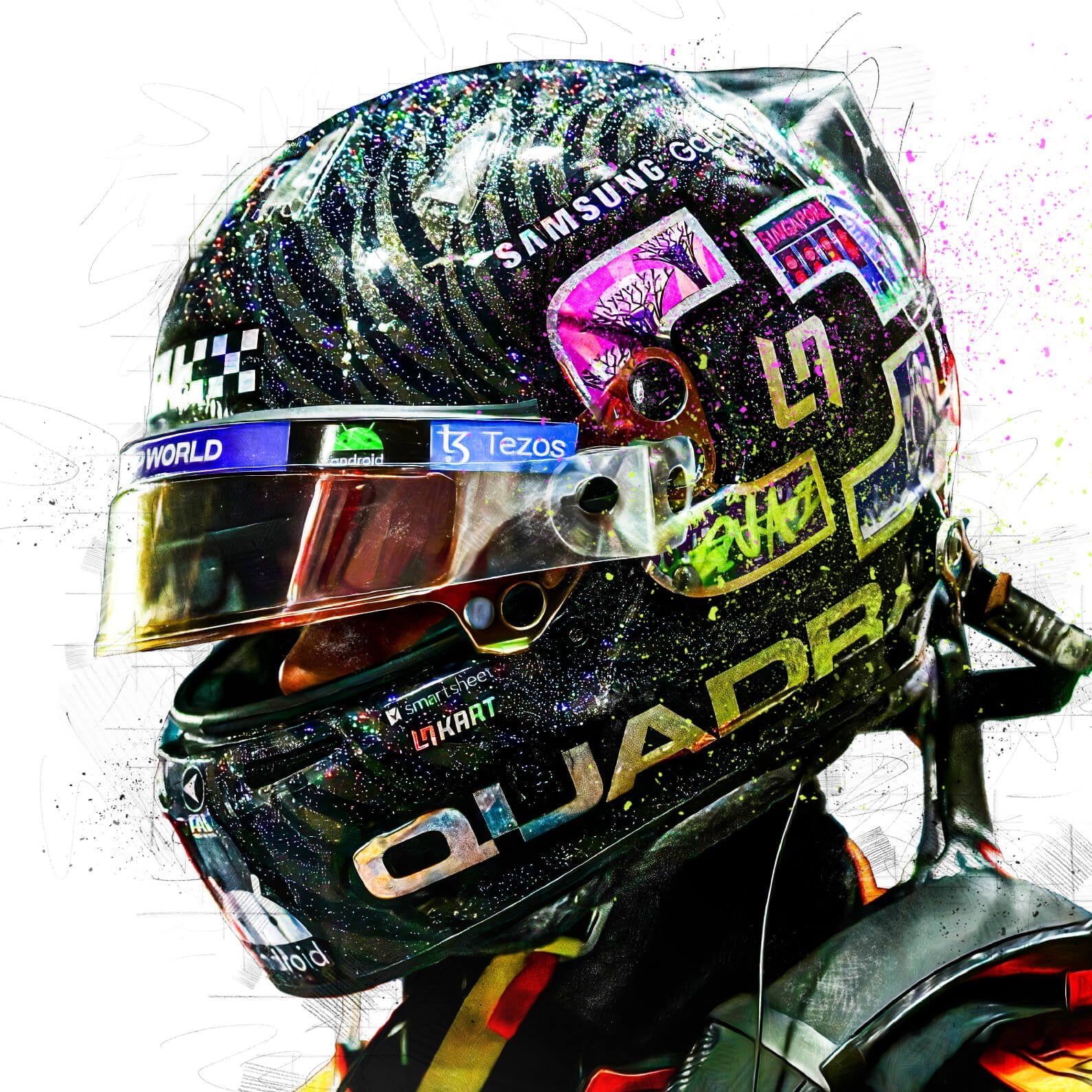 Lando Norris, Singapore GP Helmet, Formula 1 2023