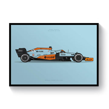 Lando Norris Monaco Edition McLaren MCL35M 2021 Formula 1 Car Print