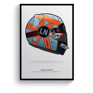 Lando Norris Formula 1 2021 Monaco Grand Prix Helmet Print
