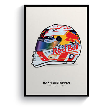 Max Verstappen 2019 Formula 1 Helmet Illustration Print